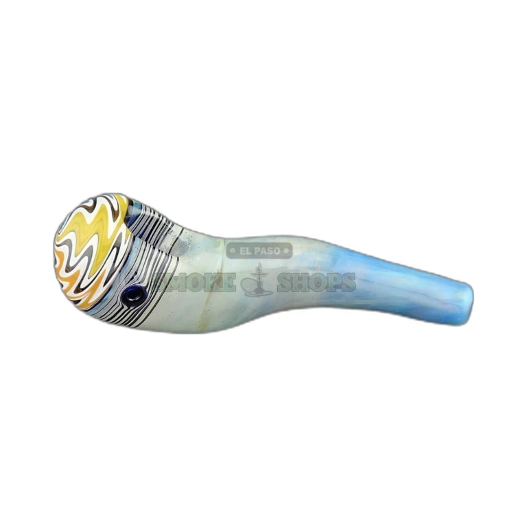 Grateful borosilicate sherlock pipe side view in El Paso, curved bent neck and left carb hole, in stock today