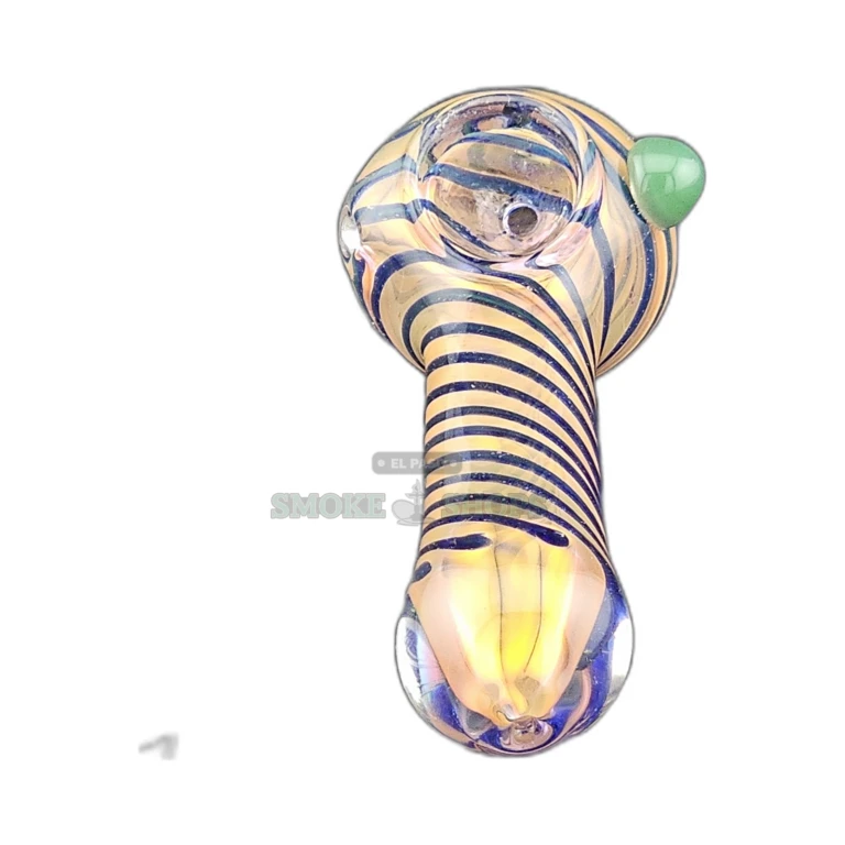 Inside-out fumed glass spoon pipe in El Paso, left-side carb hole and rounded mouthpiece, same-day pickup