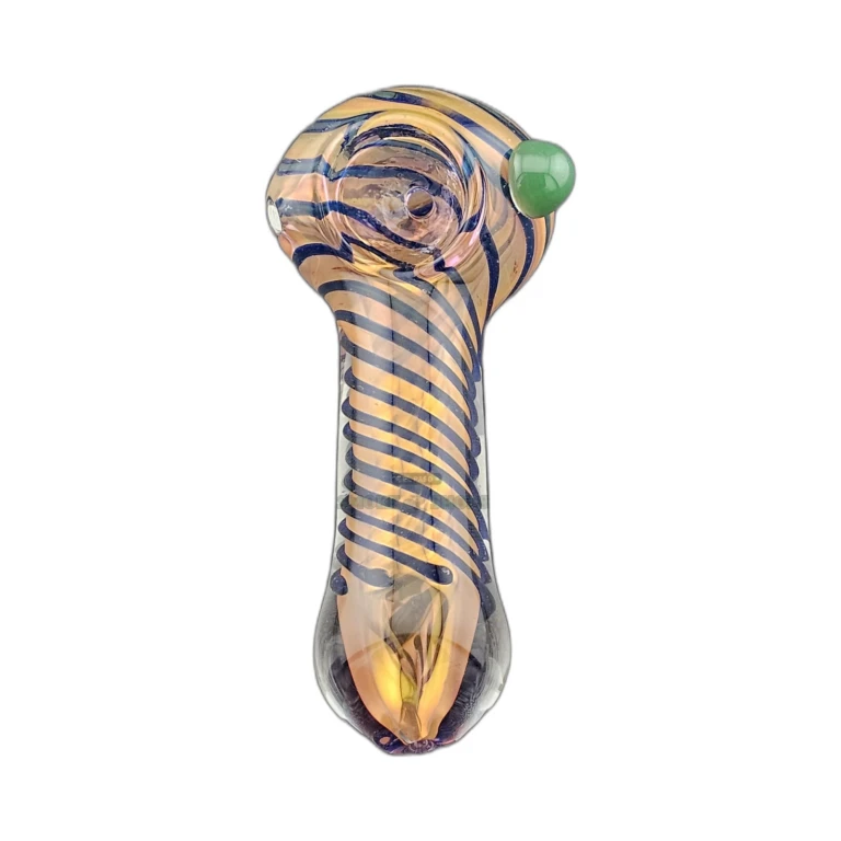 Green Knob Inside Gold Fume spoon bowl close-up in El Paso, medium bowl for tobacco use, pick up today