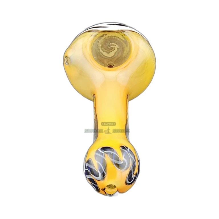 Long Grateful Swirl borosilicate spoon pipe in El Paso, wigwag pattern with medium bowl, same-day pickup today
