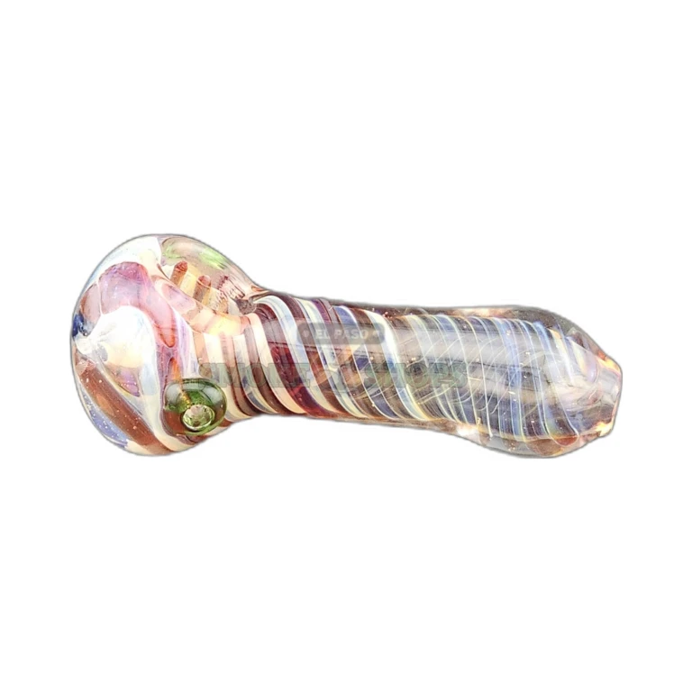 Color-changing worked glass spoon pipe in El Paso, rounded mouthpiece and smooth body, in stock today