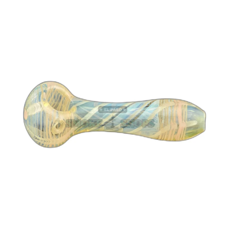 Pearl Swirl color-changing glass spoon pipe in El Paso, 3mm glass wall, stands upright on its own, in stock today