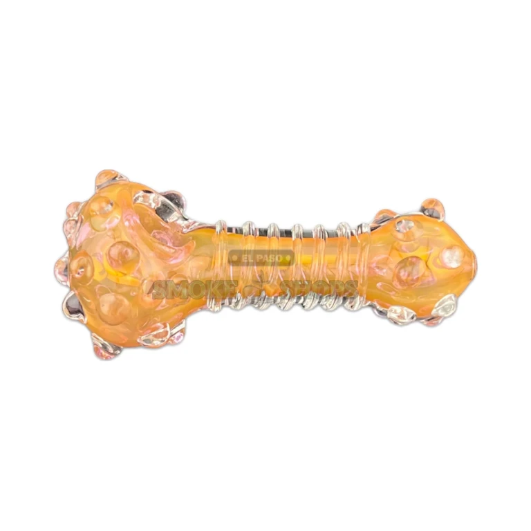 Pink Thing pink borosilicate glass spoon pipe in El Paso, bumped texture body and rounded mouthpiece, pickup today