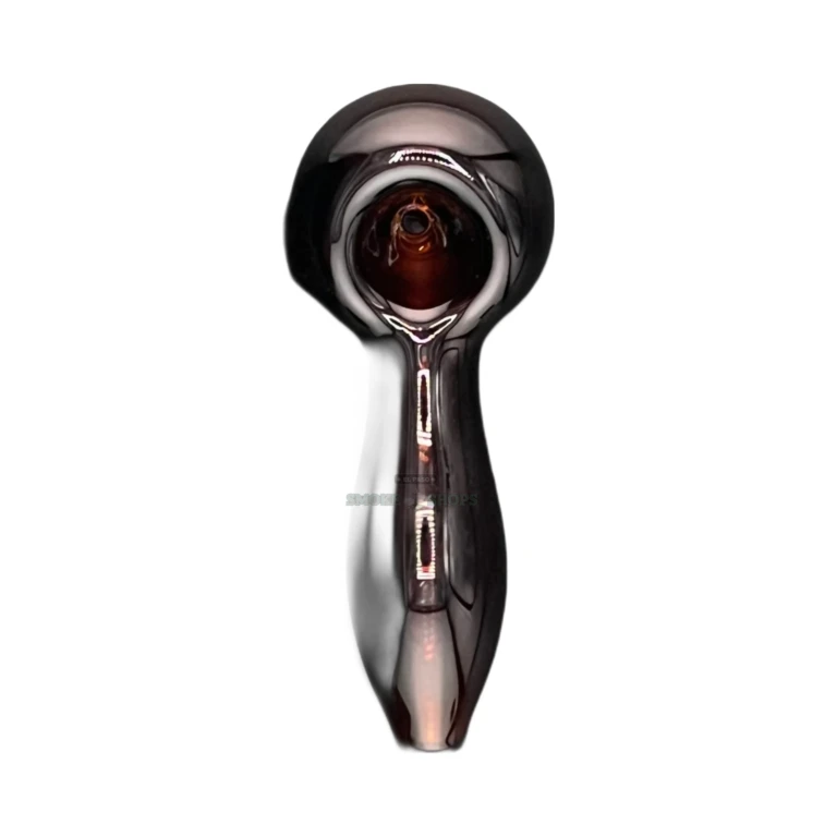 HI60 glass spoon pipe side profile in El Paso, flat body stands upright on its own, in stock at our locations