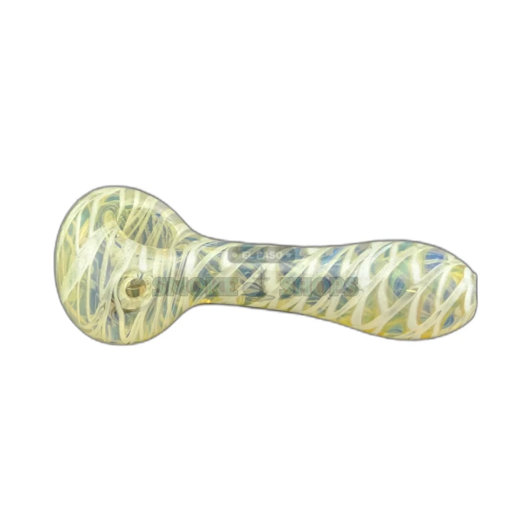 Portal Swirl glass spoon hand pipe in El Paso, 4mm left carb hole and 2mm borosilicate wall, in stock today