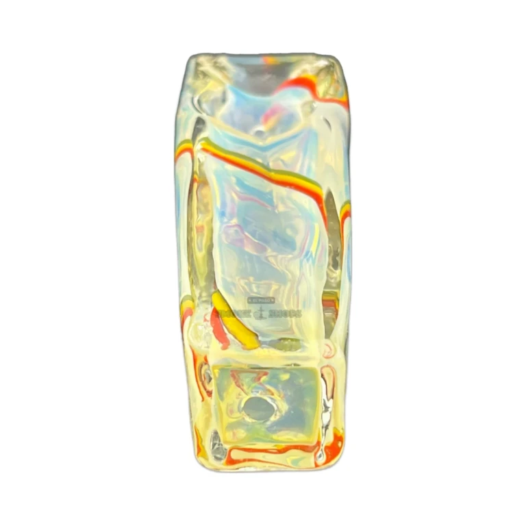 Rasta Rectangle glass spoon pipe in El Paso, back-side carb hole and 6mm borosilicate wall, same-day pickup