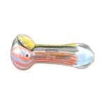 Red Yellow and Black Line Glass Spoon Pipe in El Paso thumbnail