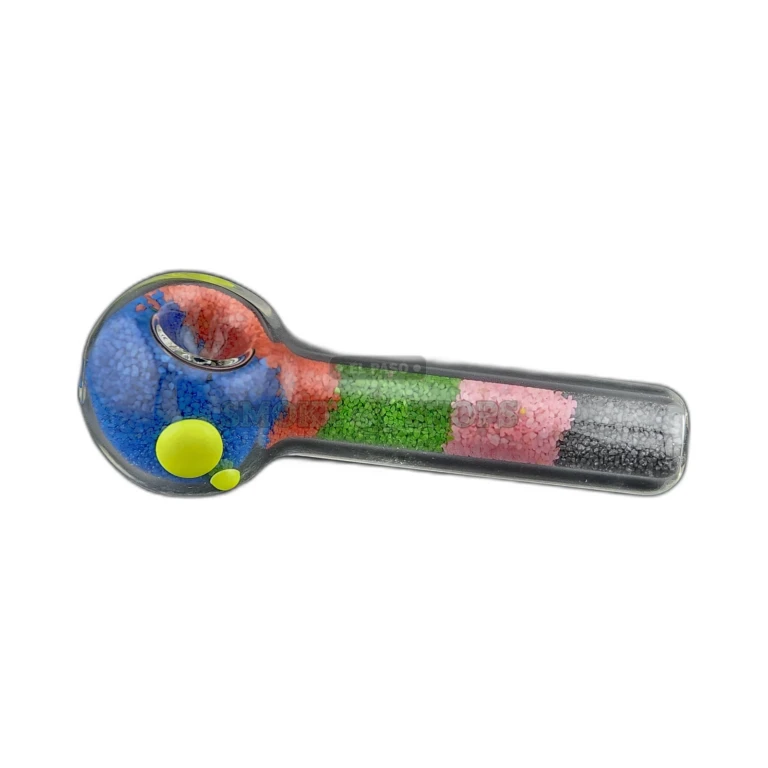 Sand glass spoon pipe in El Paso, colored sand set in a clear glass base with medium bowl, in stock today