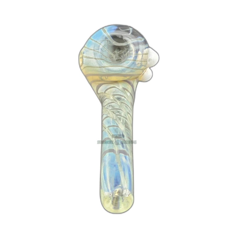 Three Dot color-changing glass spoon pipe in El Paso, clear body with straw mouthpiece, same-day pickup