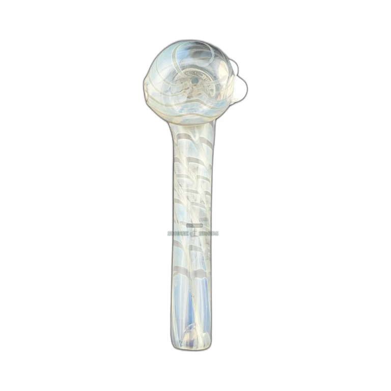 Three Dot glass spoon pipe bowl close-up in El Paso, small fumed bowl for tobacco use, stands upright, pick up today