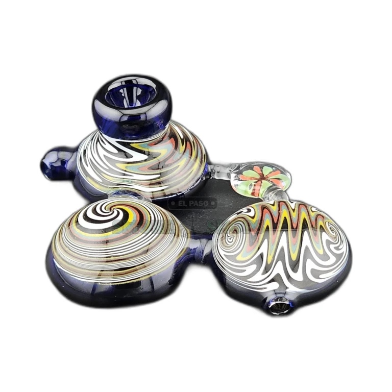Triple Trippy Grateful glass spoon pipe in El Paso, patterned borosilicate body with flat mouthpiece, same-day pickup