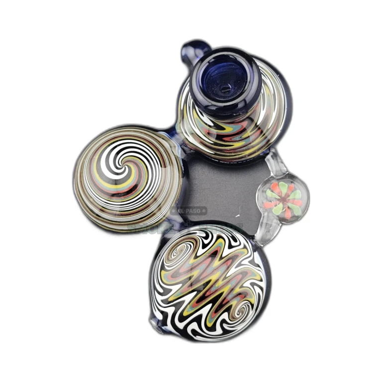Triple Trippy Grateful glass spoon pipe bowl close-up in El Paso, medium worked bowl for tobacco use, pick up today