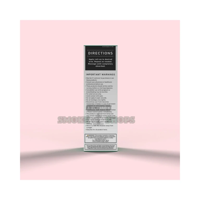 Green Roads CBD Roll-On back label with camphor and menthol listed, 3 oz hemp topical, El Paso pickup