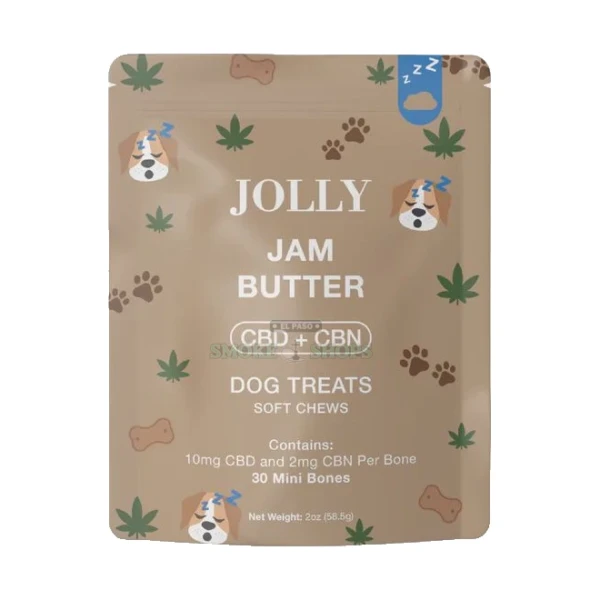 Jolly CBD dog treats 30ct pouch in El Paso, 10mg hemp-derived CBD per treat, Blueberry Peanut Butter, same-day pickup