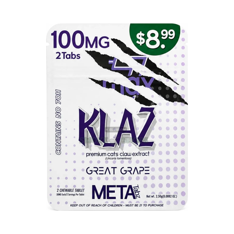 Cats Claw Extract 2pk 100mg Tablets Klaz Great Grape at El Paso Smoke Shop, in stock in El Paso for same-day pickup