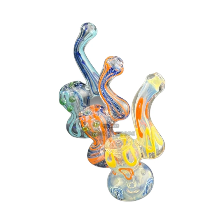 Milky Way glass bubbler in El Paso in hand, pocket-size borosilicate water pipe for legal dry herbs, 21+