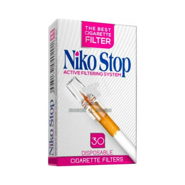 Niko Stop disposable cigarette filters in El Paso, 30 filters per pack, single-use plastic holders, same-day pickup