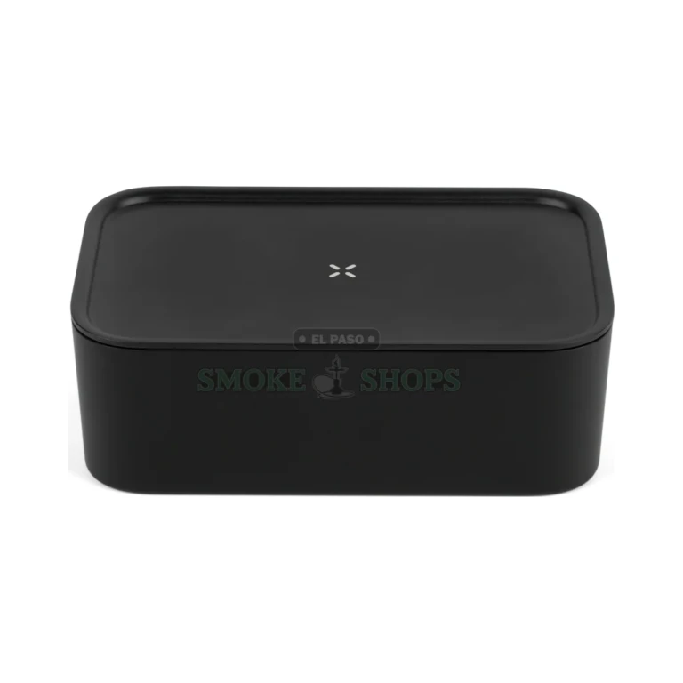 Pax Mini dry herb vaporizer held in hand in El Paso, showing the pocket-friendly 89-gram compact stainless build