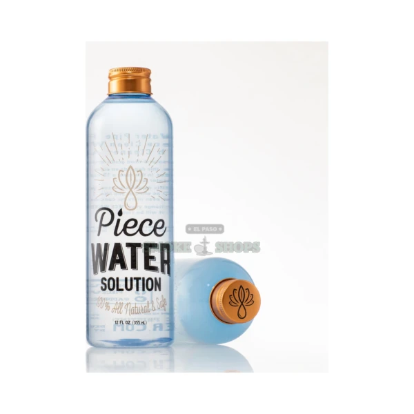 Piece Water filtration liquid bottle front view in El Paso, all-natural water pipe resin preventer, 12 fl oz