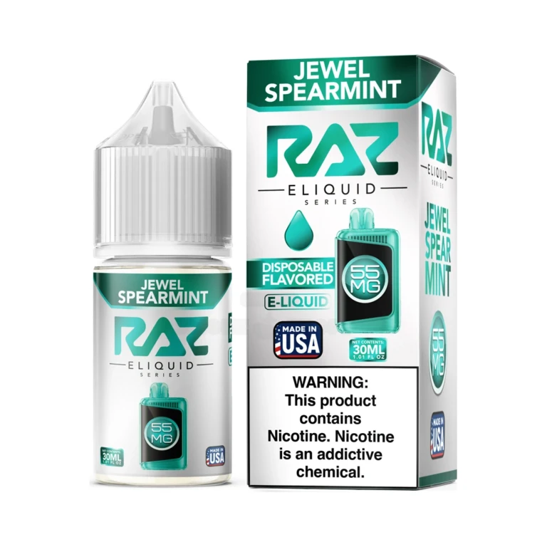 Raz Salt Nicotine Juice 30ml  Jewel Pod Jewel Spearmint 55mg at El Paso Smoke Shop, in stock in El Paso for same-day pickup