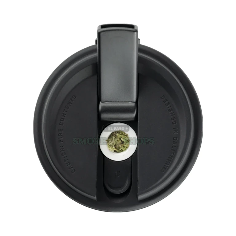 Hidden storage compartment of the Puffco Cupsy dry herb water pipe in El Paso holding the ceramic bowl discreetly