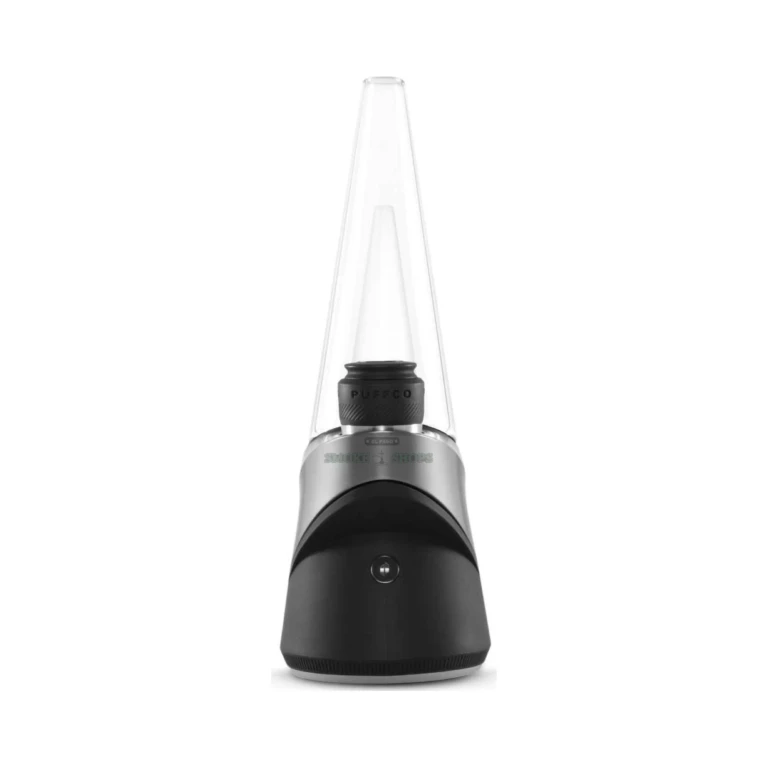 Black Puffco Peak Pro concentrate vape in El Paso showing the ceramic bowl chamber and single base button, pickup today