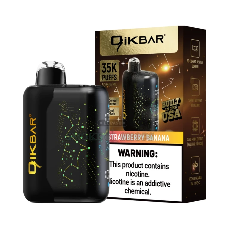 35K Puff Disposable Vape Qikbar Strawberry Banana at El Paso Smoke Shop, in stock in El Paso for same-day pickup