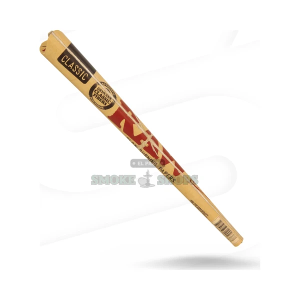 RAW Classic Supernatural Cone in El Paso, a full 12-inch pre-rolled paper cone shown upright next to its pack