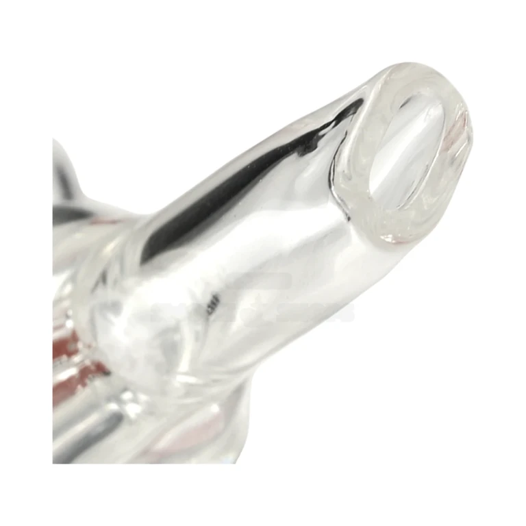 Mouthpiece end of the clear RAW glass one-hitter chillum, rounded glass tip, at El Paso Smoke Shops in El Paso