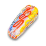 Rectangular Glass Chillum One-Hitter in El Paso, Marbled Color thumbnail