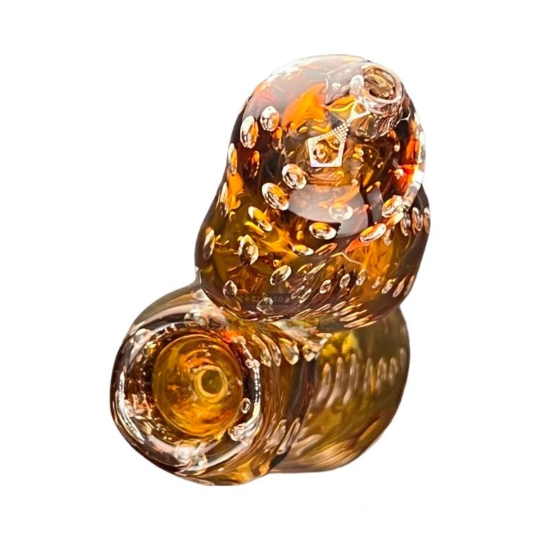 Handheld amber glass bubbler in El Paso, water-cooled draw and diffused downstem, same-day in-store pickup