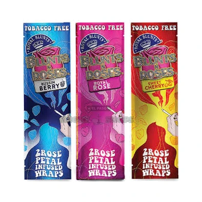 Royal Blunts Rose Petal Cones with glass tip in El Paso, tobacco-free pre-rolled rose-petal cone ready to fill