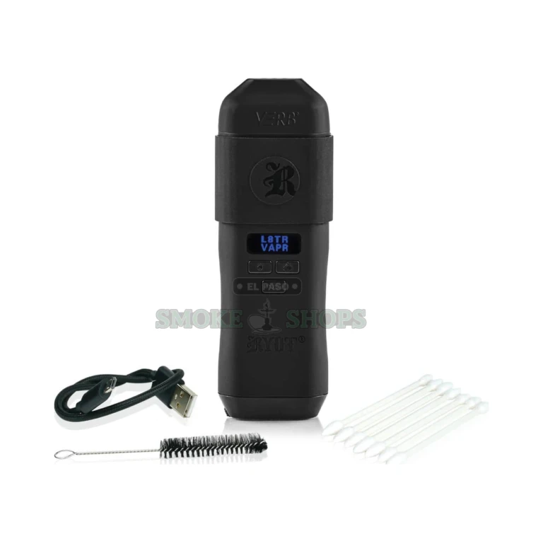 RYOT Verb dry herb vaporizer OLED screen in El Paso showing 420F temperature and battery status, reserve in store