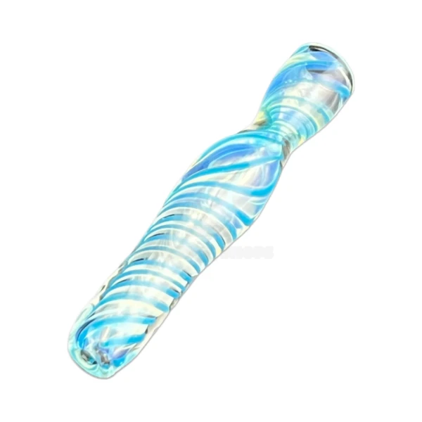 Slime Blue Glass Chillum One-Hitter in El Paso, Drip Swirls