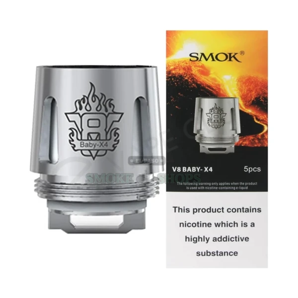 SMOK V8 Baby X4 quad coils 5-pack in El Paso, 0.15 ohm replacement heads for TFV8 Baby Beast tanks