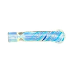 Striped Glass Chillum One-Hitter in El Paso, Teal Blue Red thumbnail