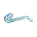 Swirly Glass Chillum One-Hitter in El Paso, Teal and Blue Spiral thumbnail