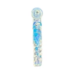 Swirly Glass Chillum One-Hitter in El Paso, Teal and Blue Spiral thumbnail