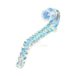 Swirly Glass Chillum One-Hitter in El Paso, Teal and Blue Spiral thumbnail