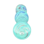 Swirly Road Glass Chillum One-Hitter in El Paso, Teal Swirl thumbnail