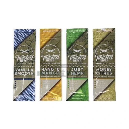 Twisted Hemp wraps display in El Paso, natural tobacco-free 2-pack blunt wraps with filter tips, ready for same-day pickup