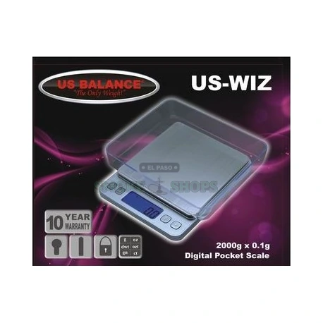 US Balance US-WIZ scale with stainless steel platform and removable lid tray at El Paso Smoke Shops