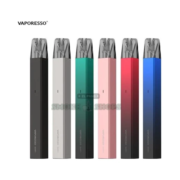 Vaporesso BARR refillable pod vape device in El Paso, slim MTL kit with 350mAh battery and 1.2 ohm mesh pod