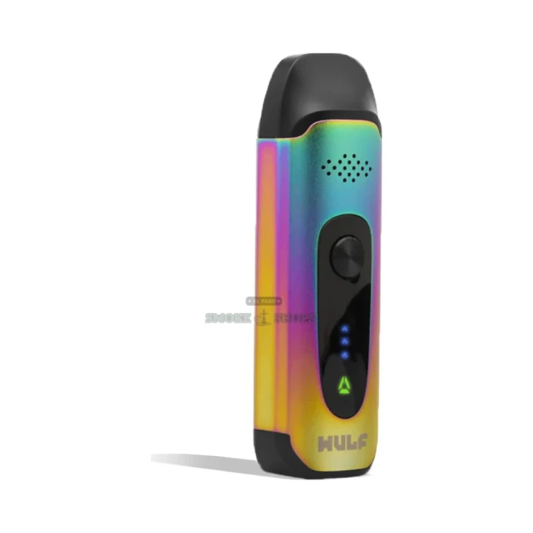 Wulf Next portable dry herb vaporizer in El Paso showing the herb chamber under the lifted magnetic mouthpiece