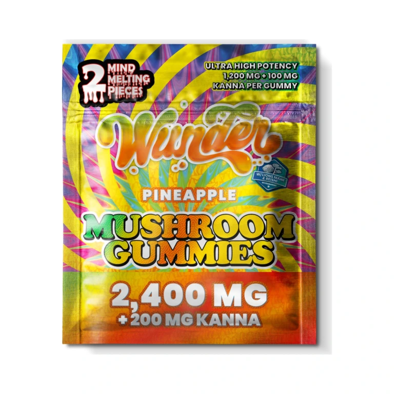 2ct Mushroom Gummies 2,400mg Wunder Pineapple at El Paso Smoke Shop, in stock in El Paso for same-day pickup