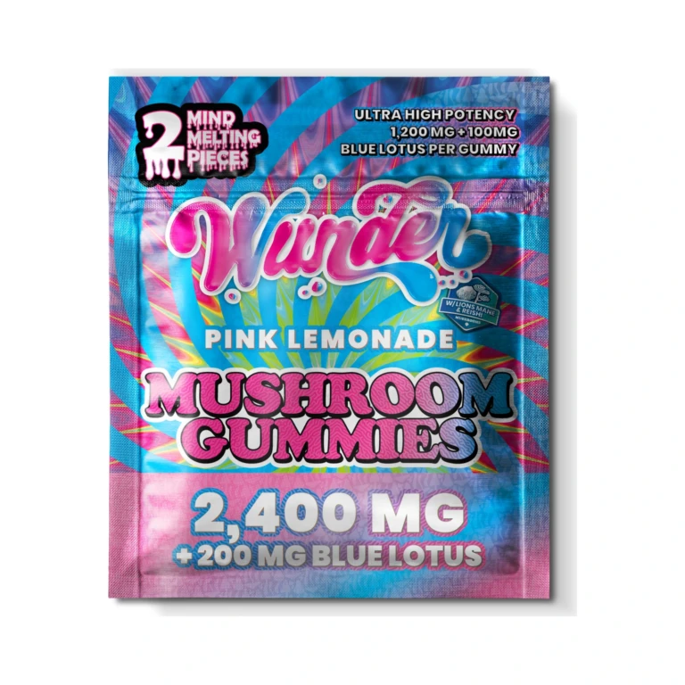 2ct Mushroom Gummies 2,400mg Wunder Pink Lemonade at El Paso Smoke Shop, in stock in El Paso for same-day pickup
