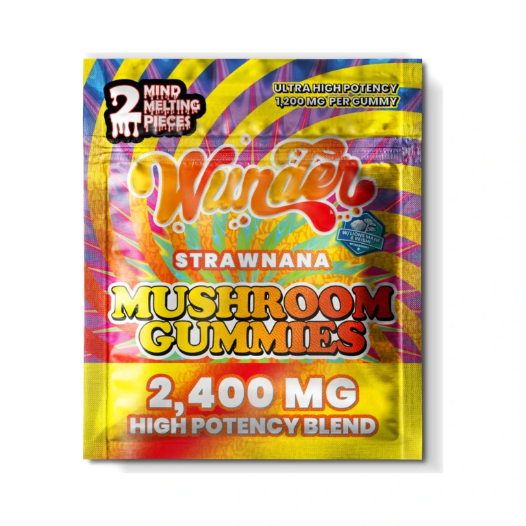 2ct Mushroom Gummies 2,400mg Wunder Strawnana at El Paso Smoke Shop, in stock in El Paso for same-day pickup
