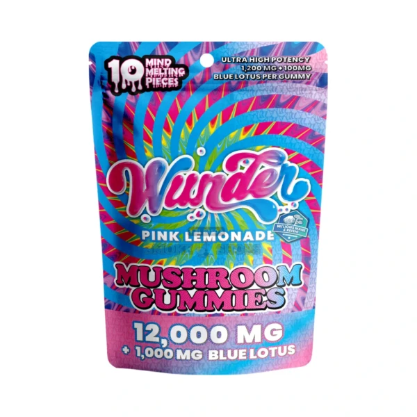Wunder Mushroom Gummies 12,000mg 10ct pouch in El Paso, 1,200mg functional mushroom blend per gummy, same-day pickup