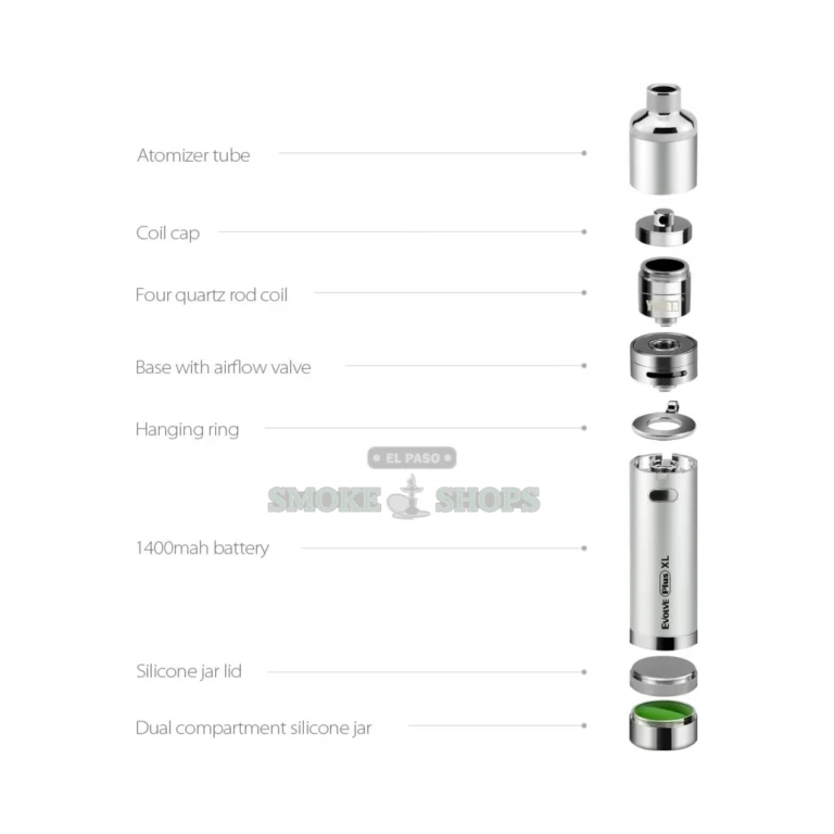 Yocan Evolve Plus XL wax pen base with removable dual-compartment silicone jar, concentrate dab pen at an El Paso store