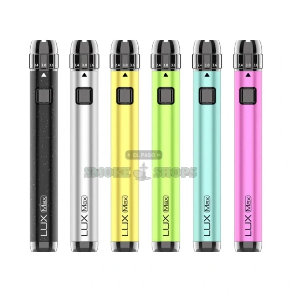 Yocan Lux MAX 510 thread vape pen battery in El Paso, 900mAh with twist voltage dial and USB-C charging, same-day pickup